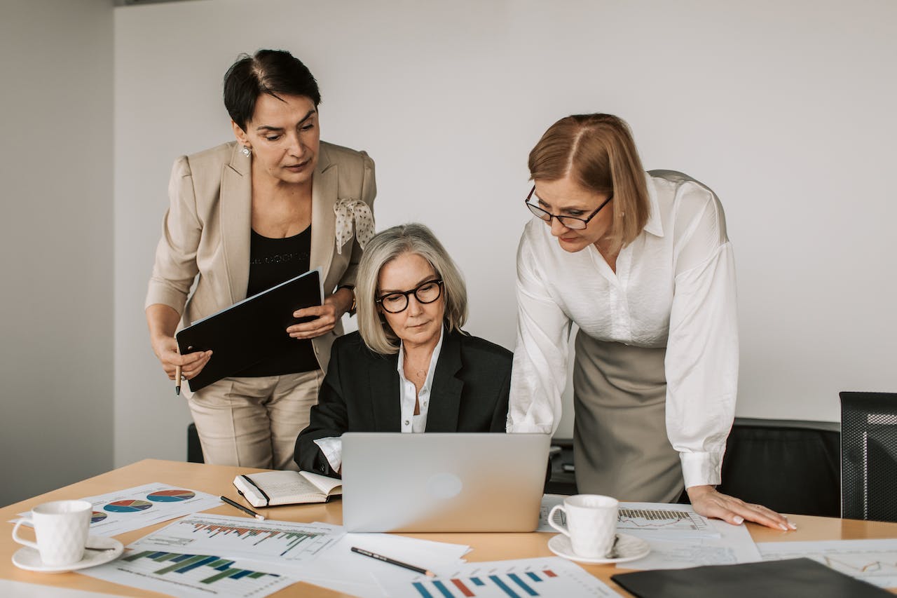 A group of women at work